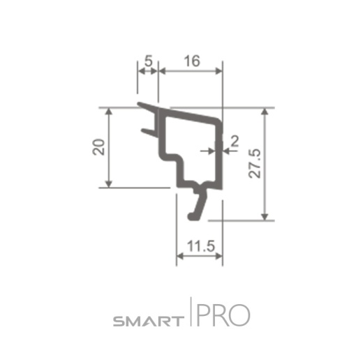 Штапик стандартный 16 мм на стеклопакет 24мм в Талдыкоргане